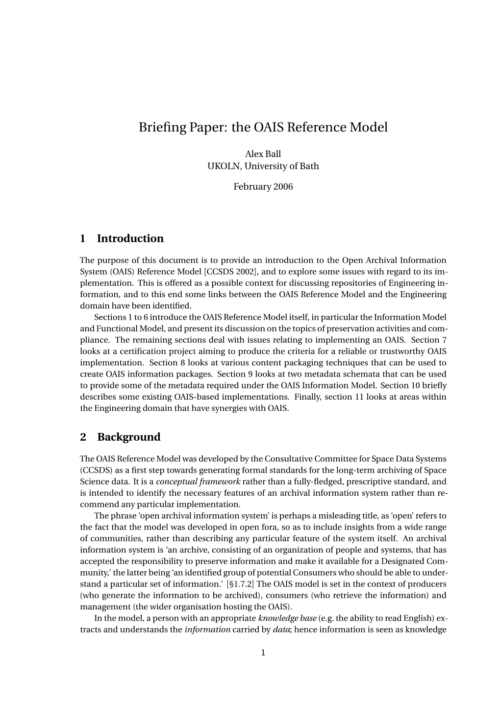 The OAIS Reference Model