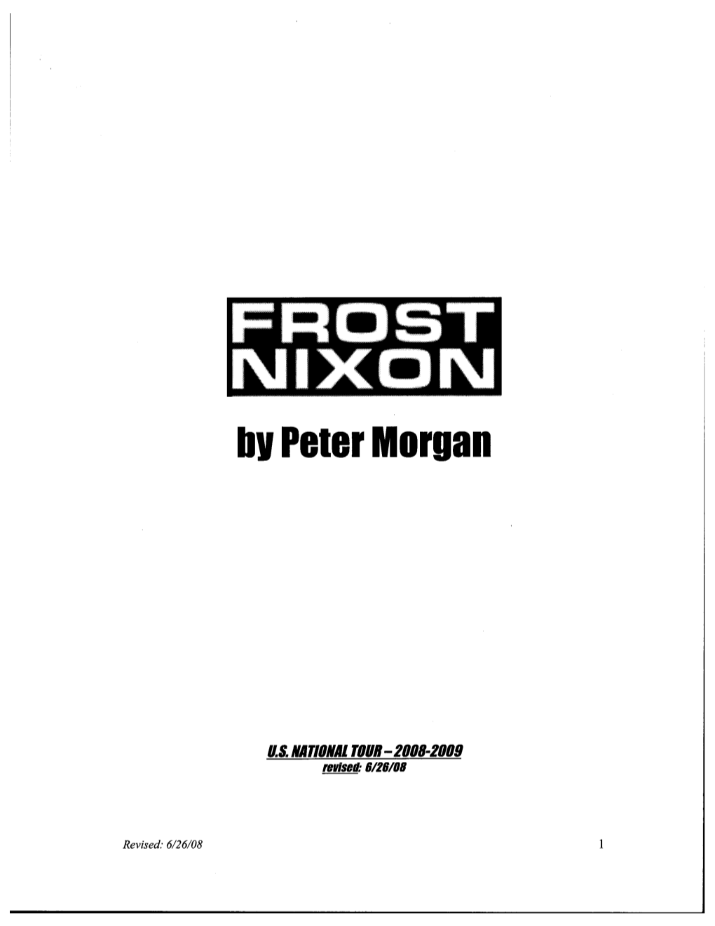 Transcript of Frost/Nixon National Tour