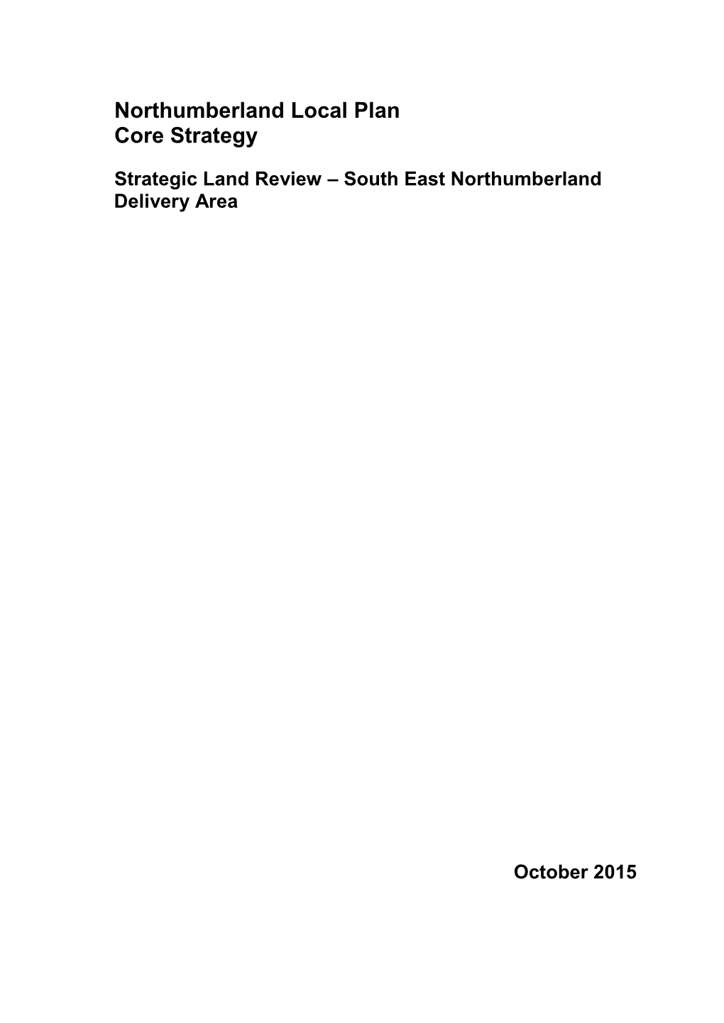 Northumberland Local Plan Core Strategy