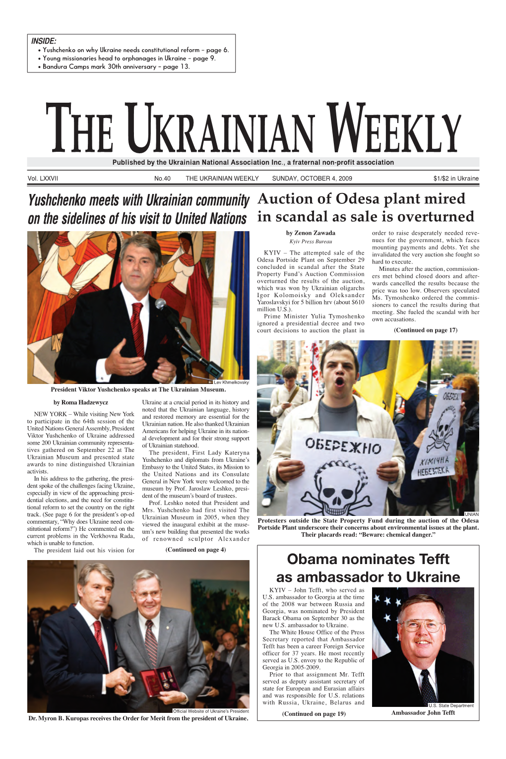 The Ukrainian Weekly 2009, No.40