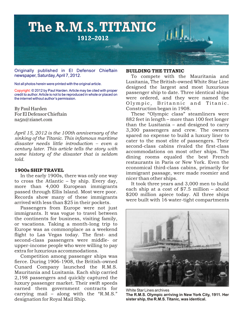 The R.M.S. TITANIC 1912–2012