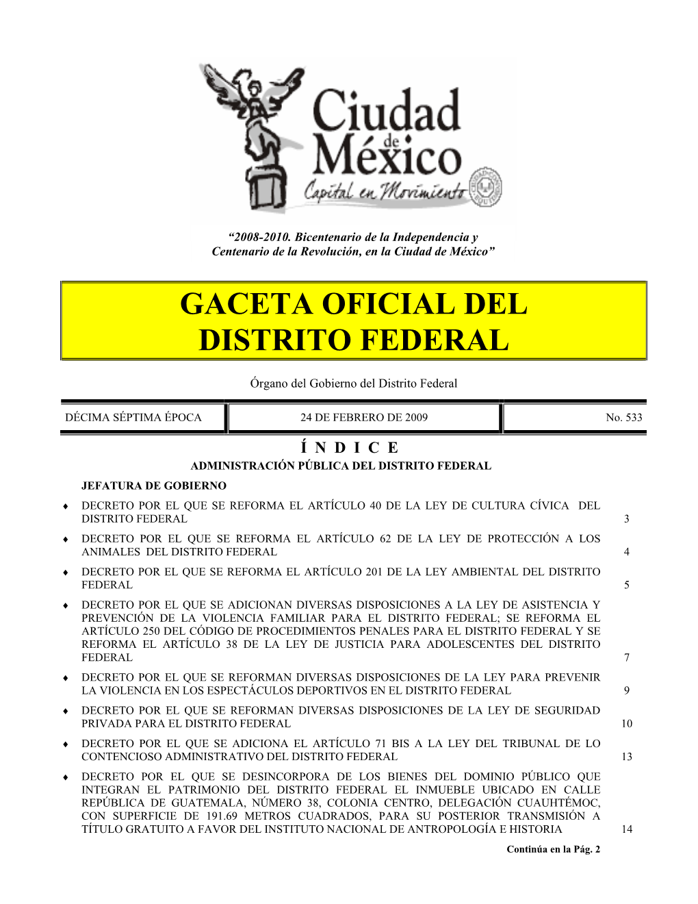 Gaceta Oficial Del Distrito Federal