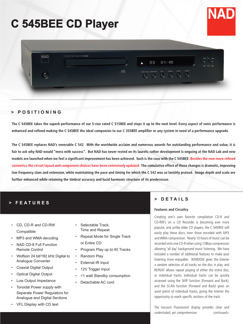 C 545BEE CD Player