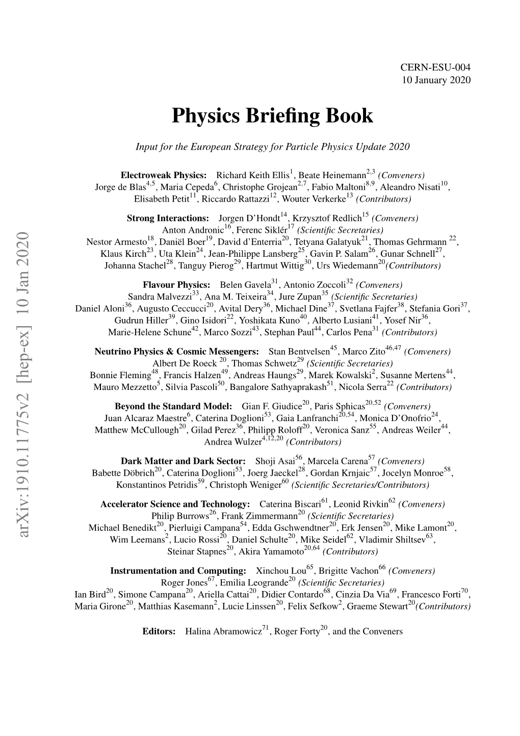 Physics Briefing Book