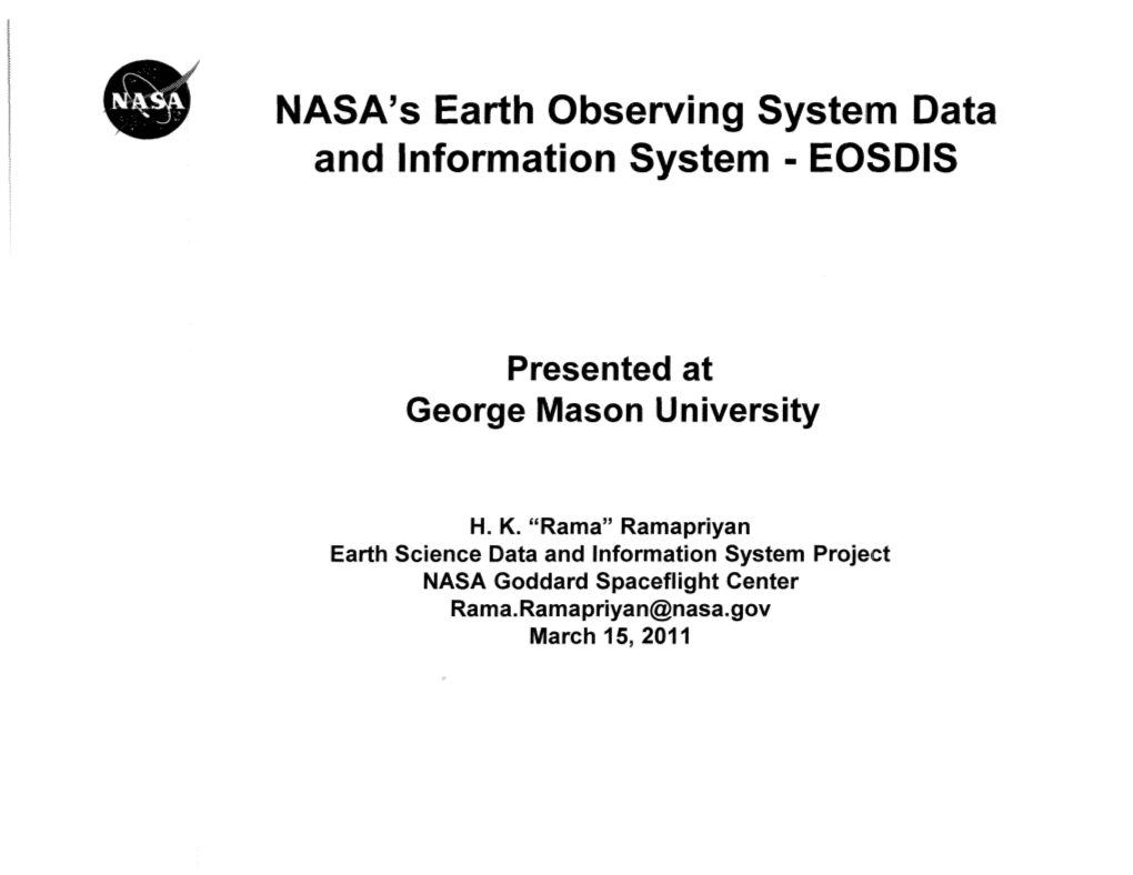 NASA.S Earth Observing System Data and Information System - EOSDIS