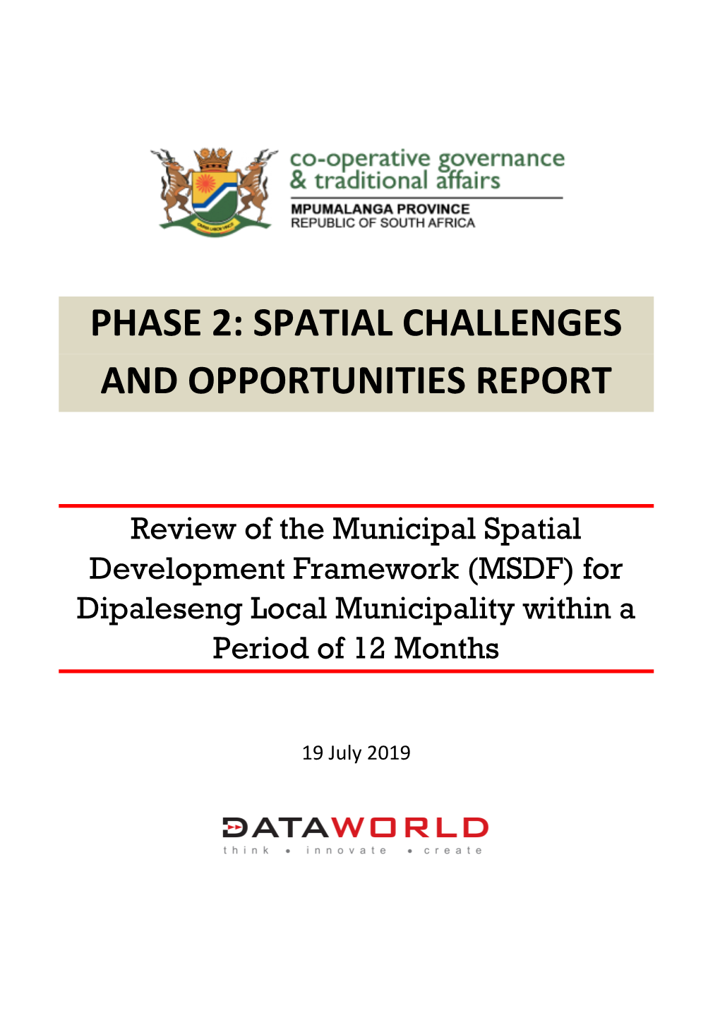Dipaleseng Local Municipality Within a Period of 12 Months