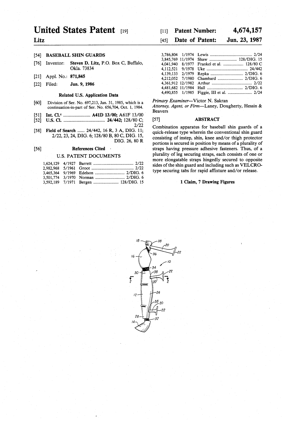 United States Patent [19] [11] Patent Number: 4,674,157 Litz [45] Date of Patent: Jun