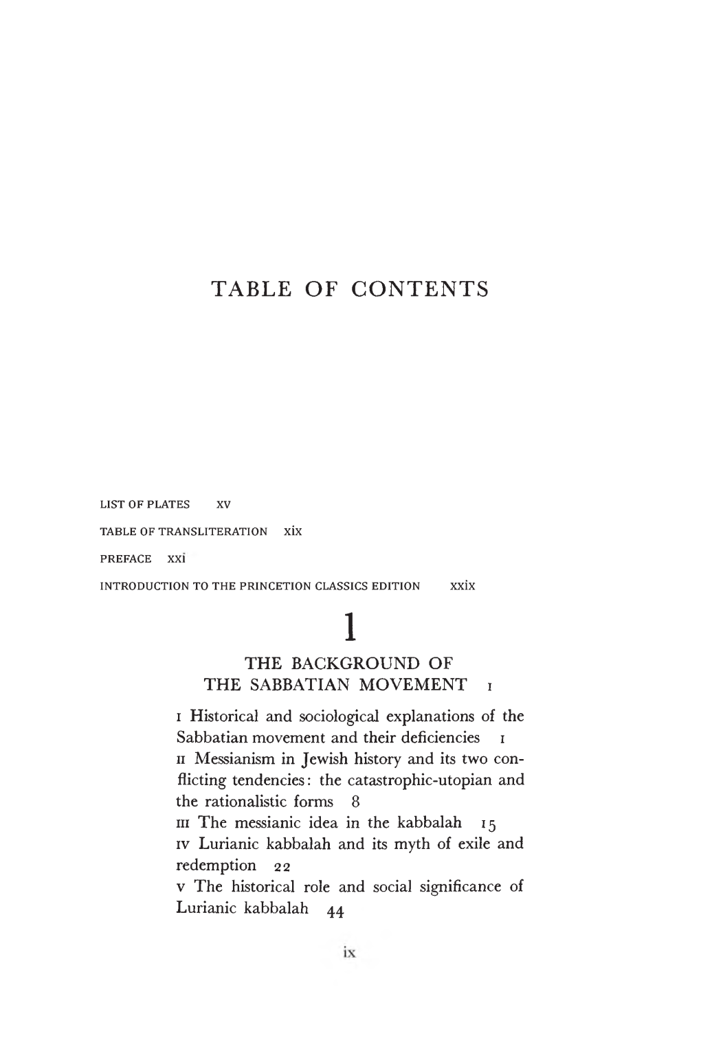 Table of Contents