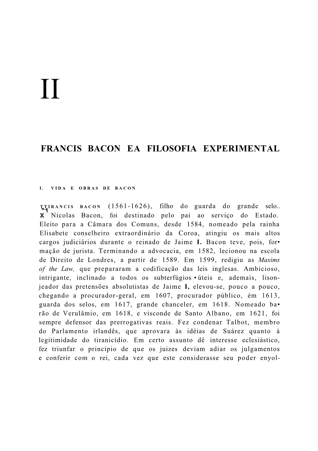 Francis Bacon Ea Filosofia Experimental