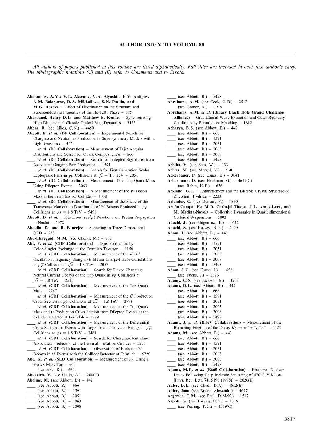 Cumulative Author Index (Print)