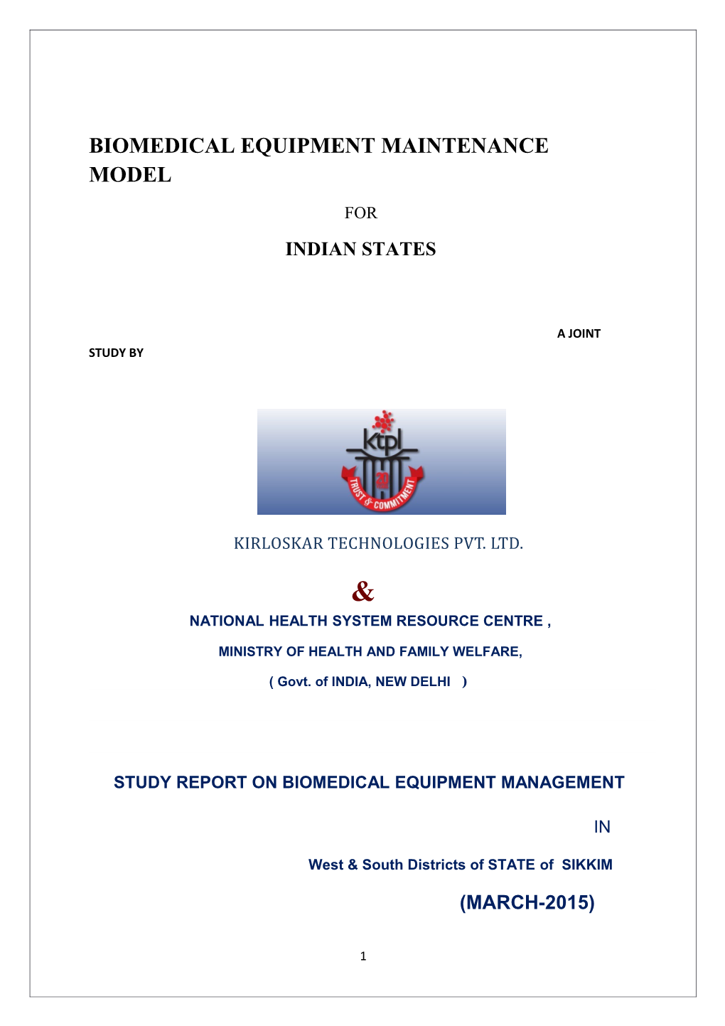 Biomedical Equipment Maintenance Model