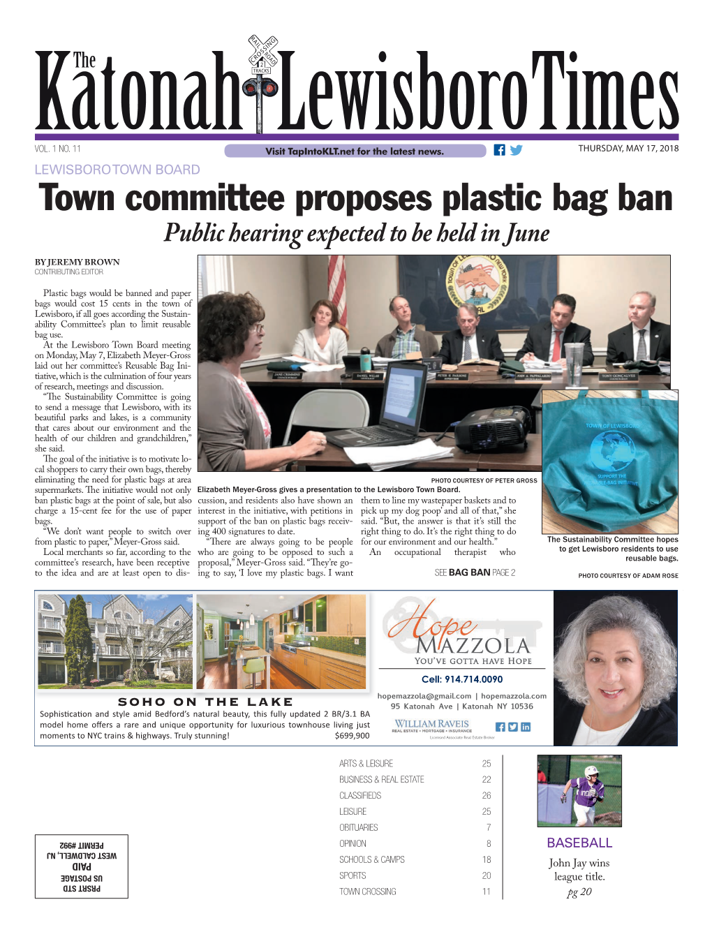Town Committee Proposes Plastic Bag Ban Public Hearing Expected to Be Held in June by JEREMY BROWN CONTRIBUTING EDITOR