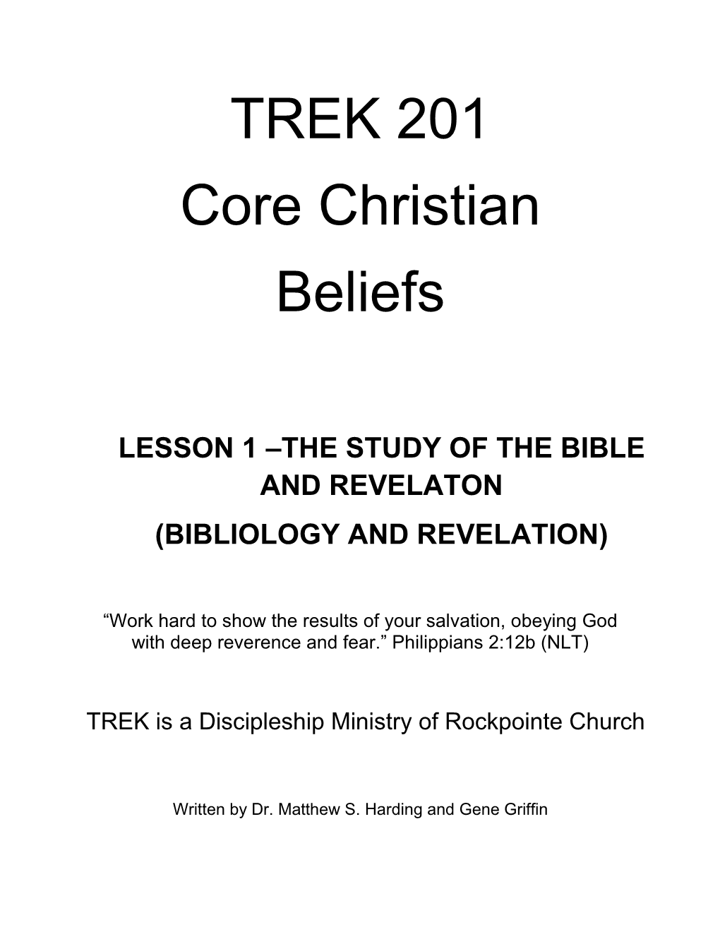 Lesson 1: the Study of the Bible and Revelation