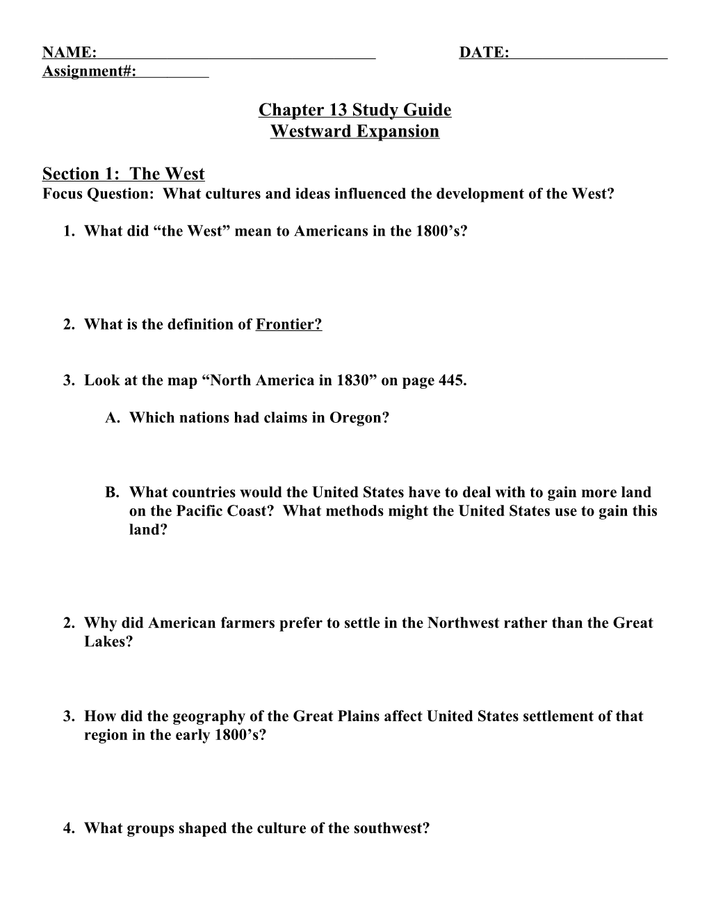 Chapter 13 Study Guide s1