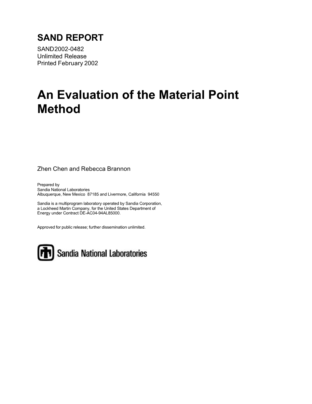 The Algorithm for the Material Point Method