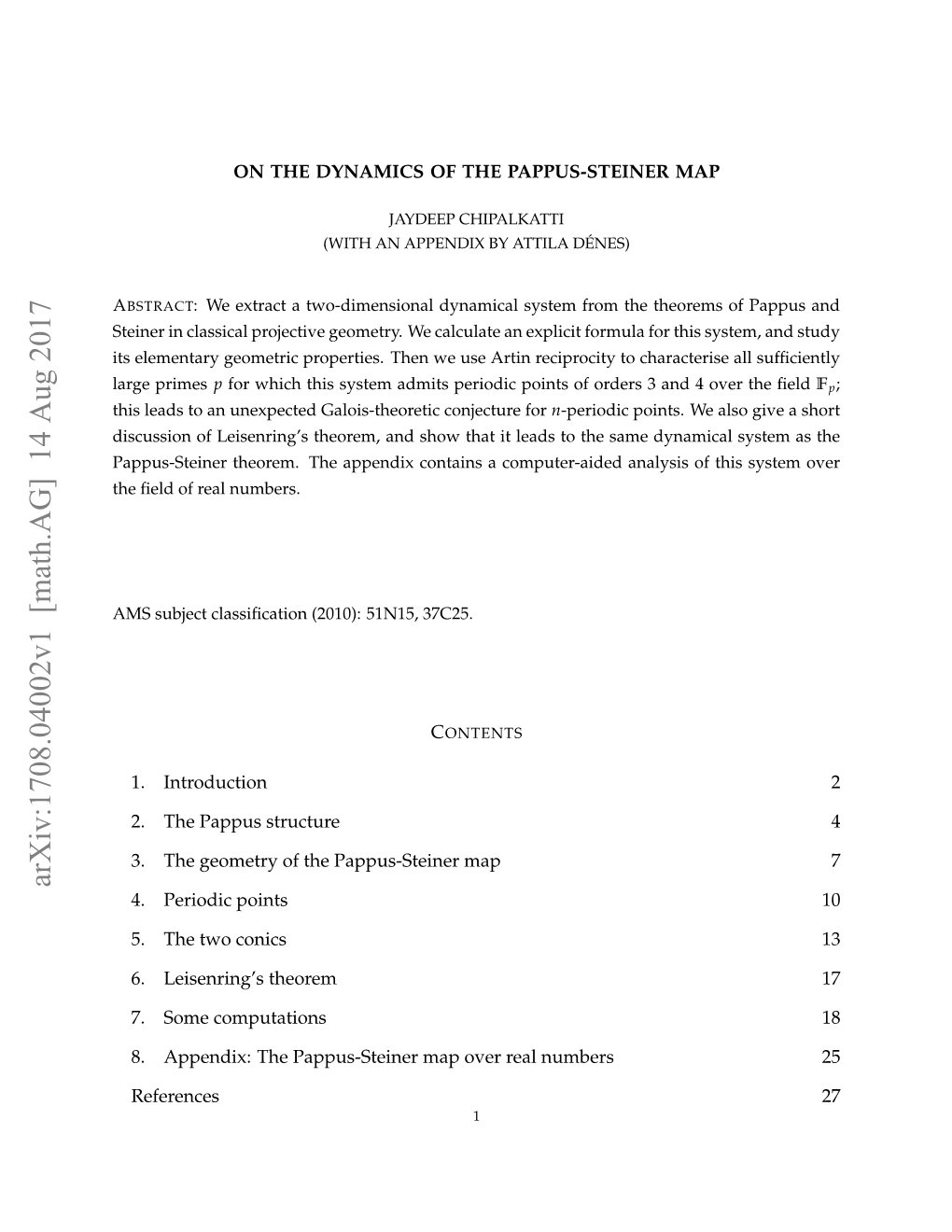 Arxiv:1708.04002V1 [Math.AG] 14 Aug 2017 4