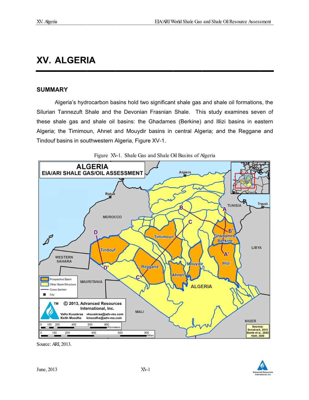 XV. Algeria EIA/ARI World Shale Gas and Shale Oil Resource Assessment