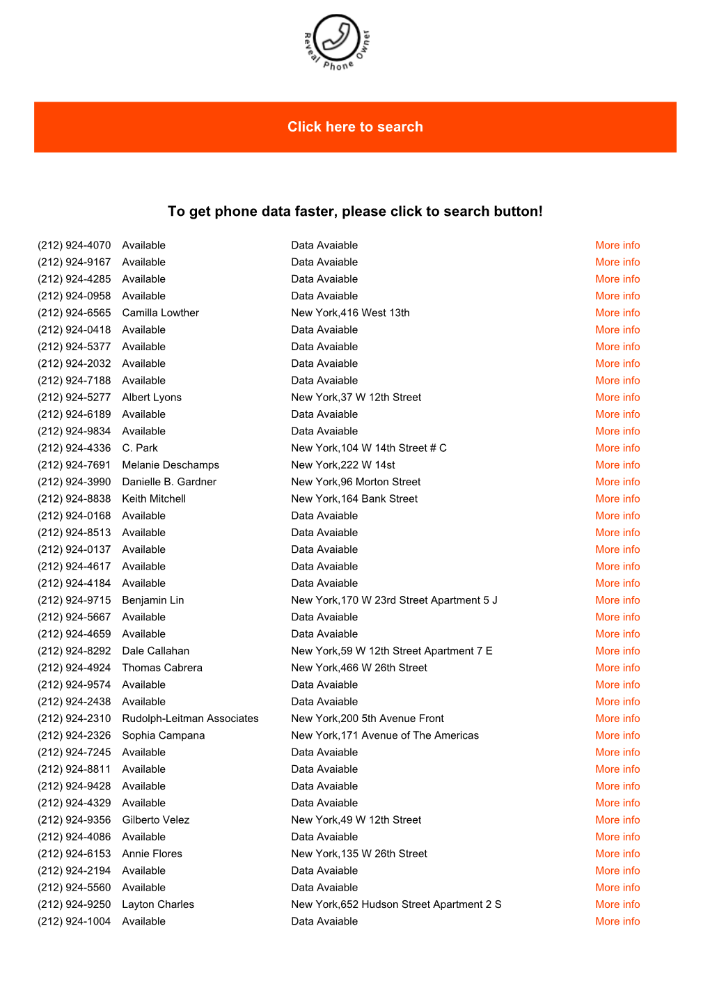 Click Here to Search to Get Phone Data Faster, Please Click to Search