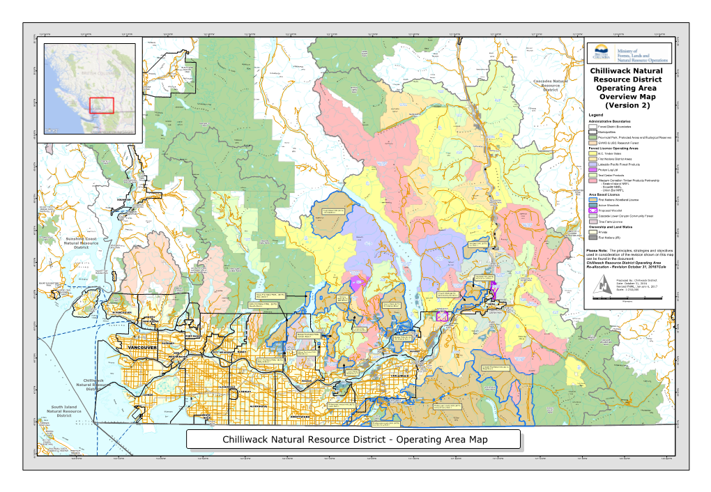 Chilliwack Natural Resource District - Operating Area Map N N I a ISL \ G BALLINGM ALL ISLETS an S D \ N N H T " ECOLOGICAAL RESERVE MONTAGUE N 0 O