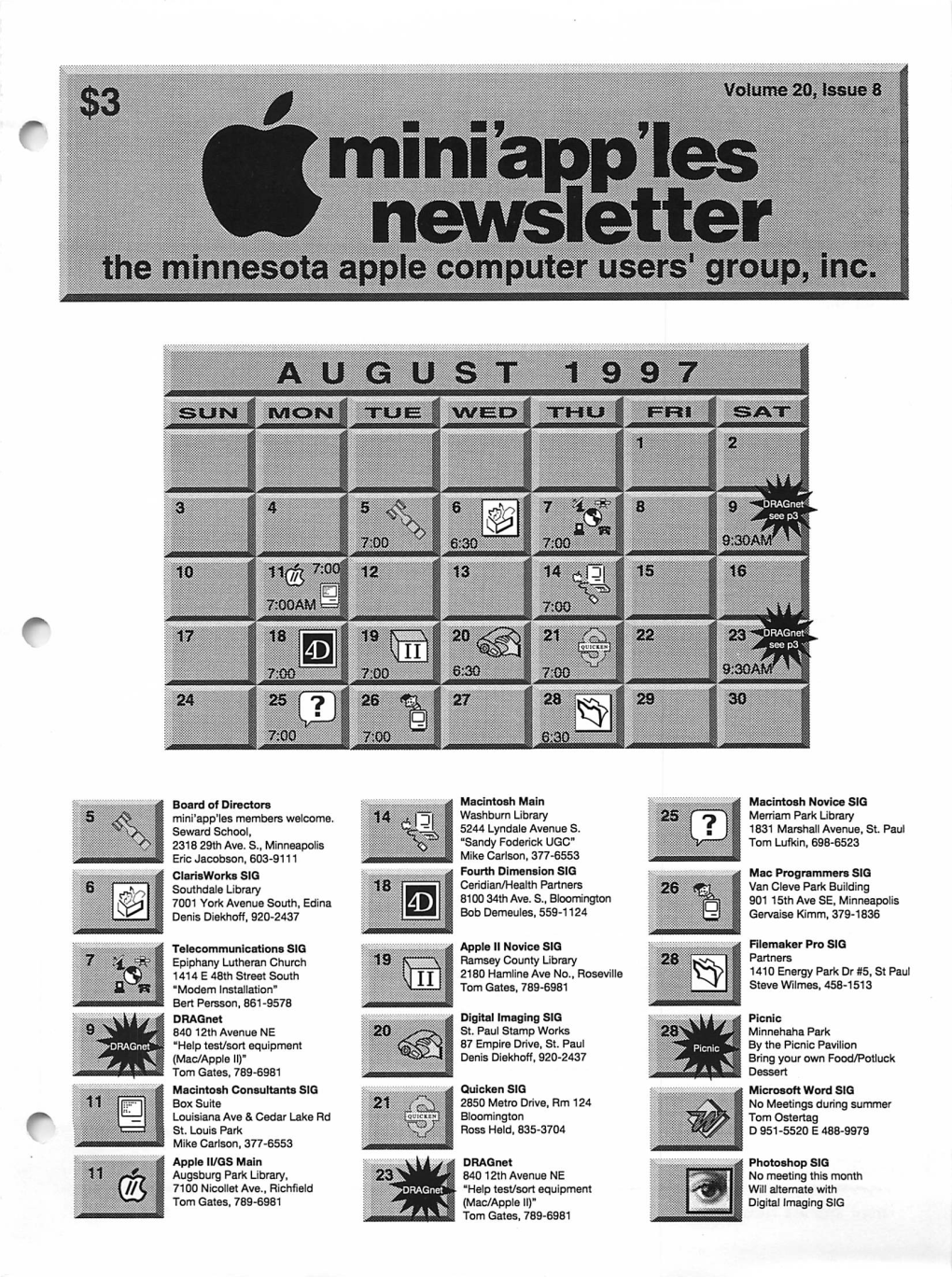 Miniapples Newsletter the Minnesota Apple Computer Users' Group, Inc