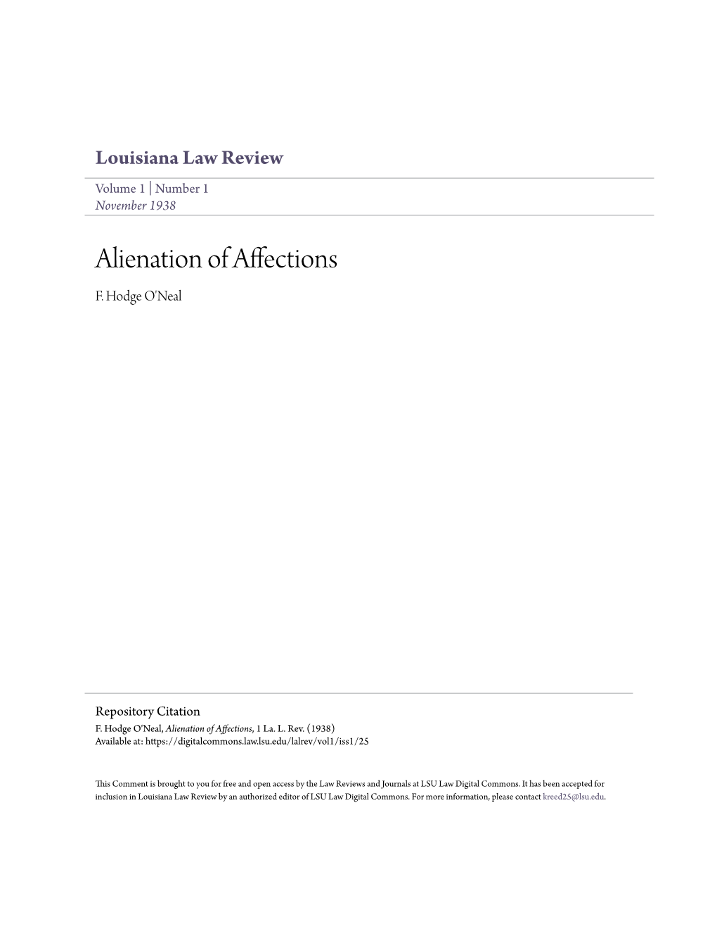 Alienation of Affections F