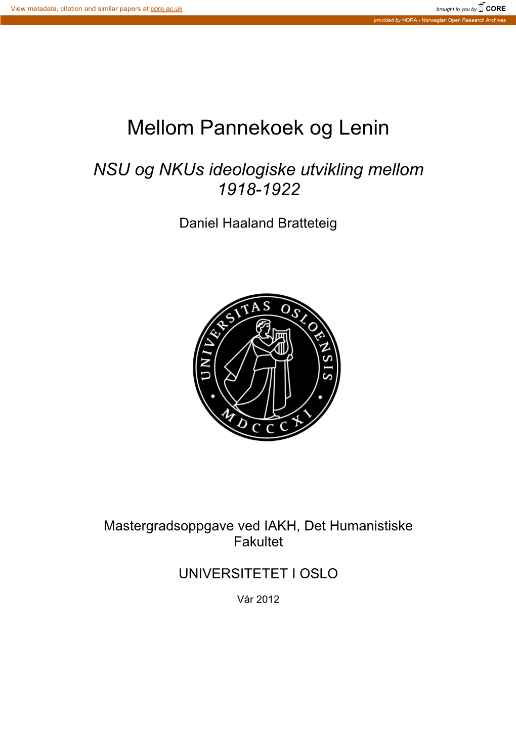 Mellom Pannekoek Og Lenin