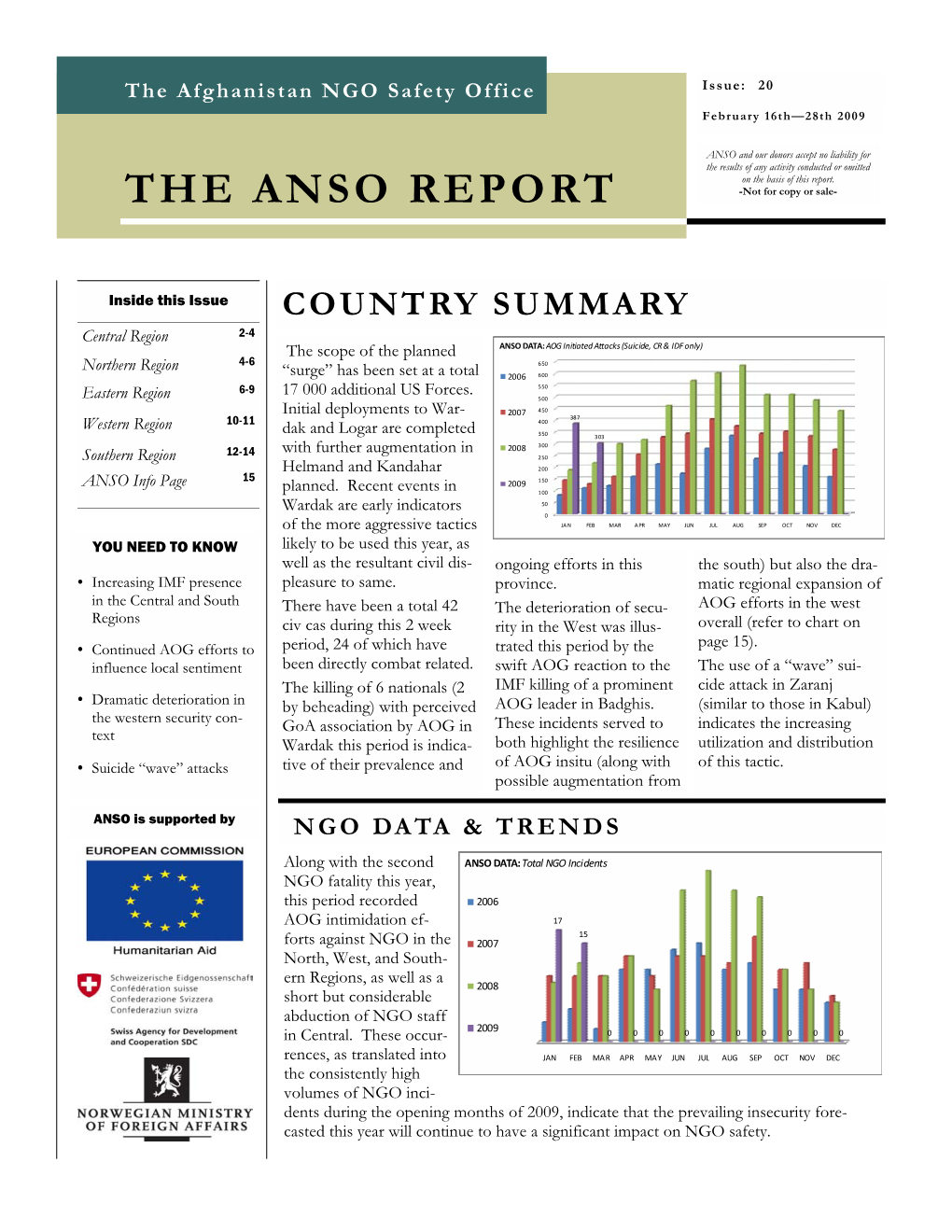 THE ANSO REPORT -Not for Copy Or Sale