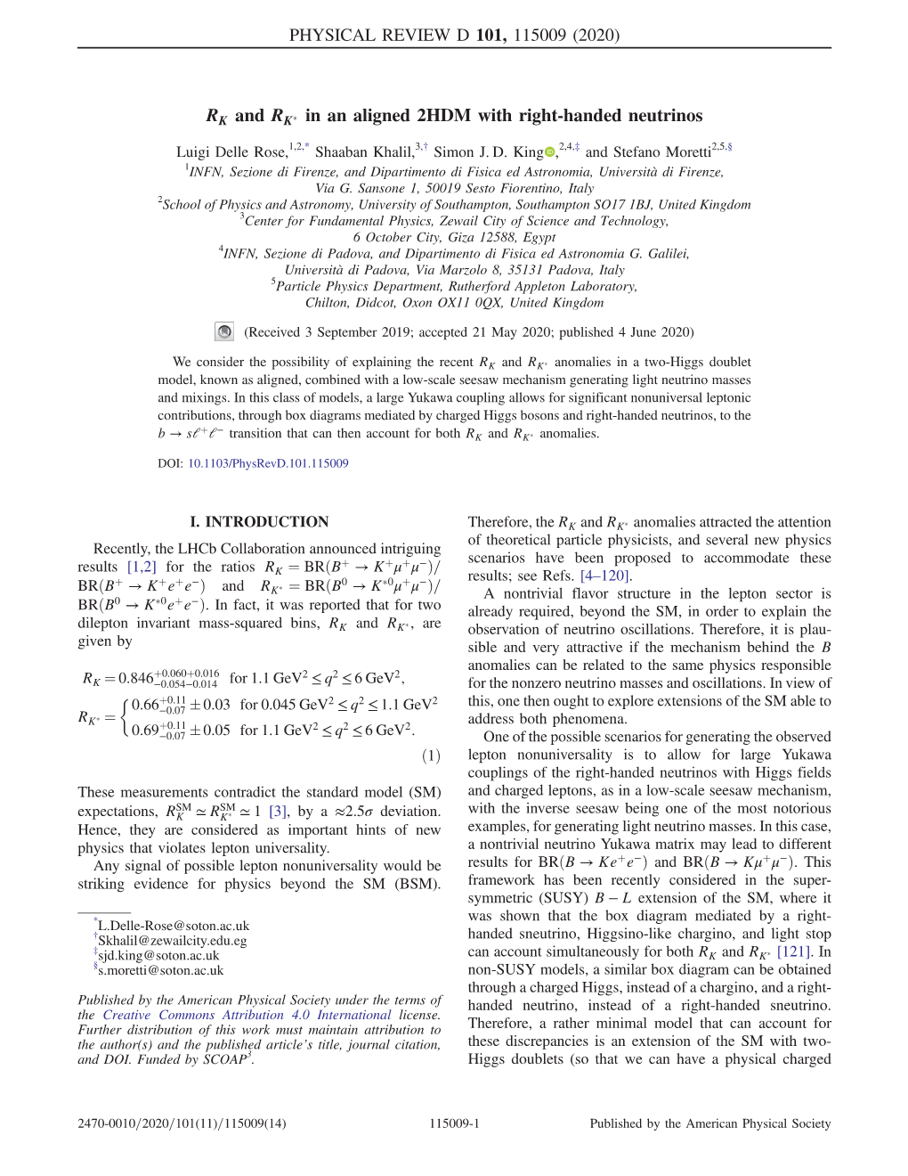 RK and RK* in an Aligned 2HDM with Right-Handed Neutrinos