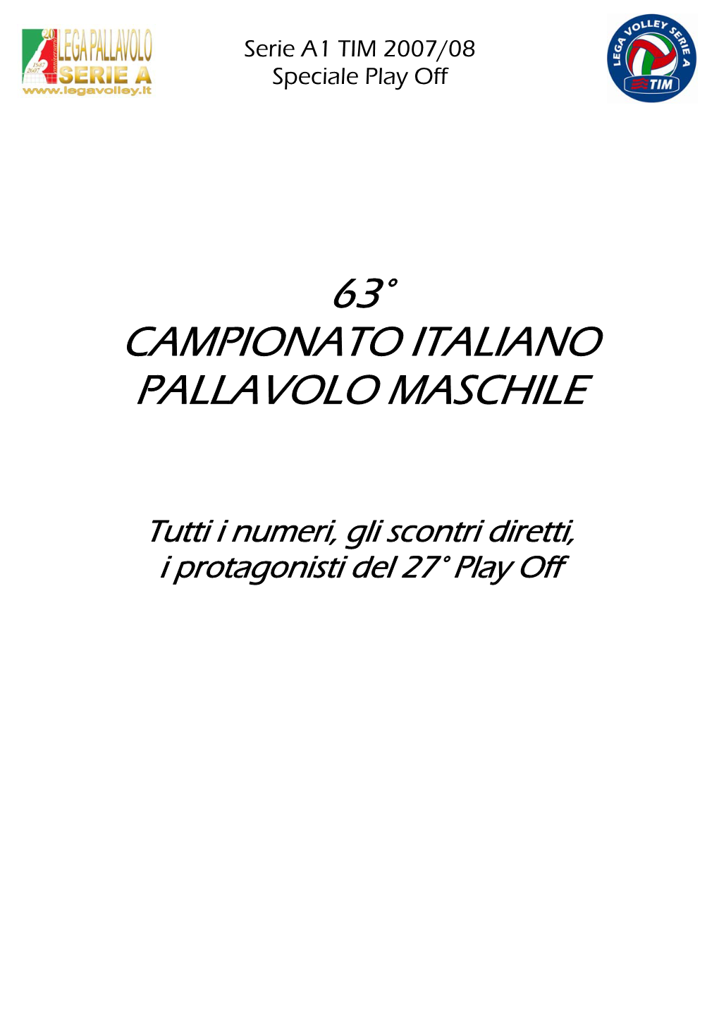 63° Campionato Italiano Pallavolo Maschile