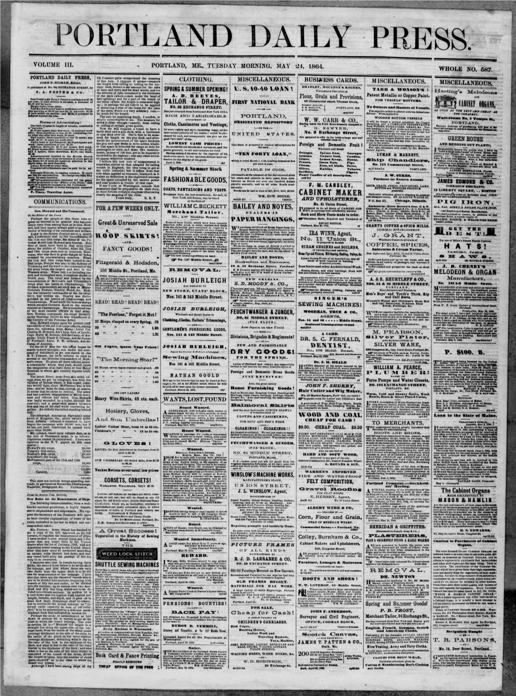 Portland Daily Press: May 24,1864