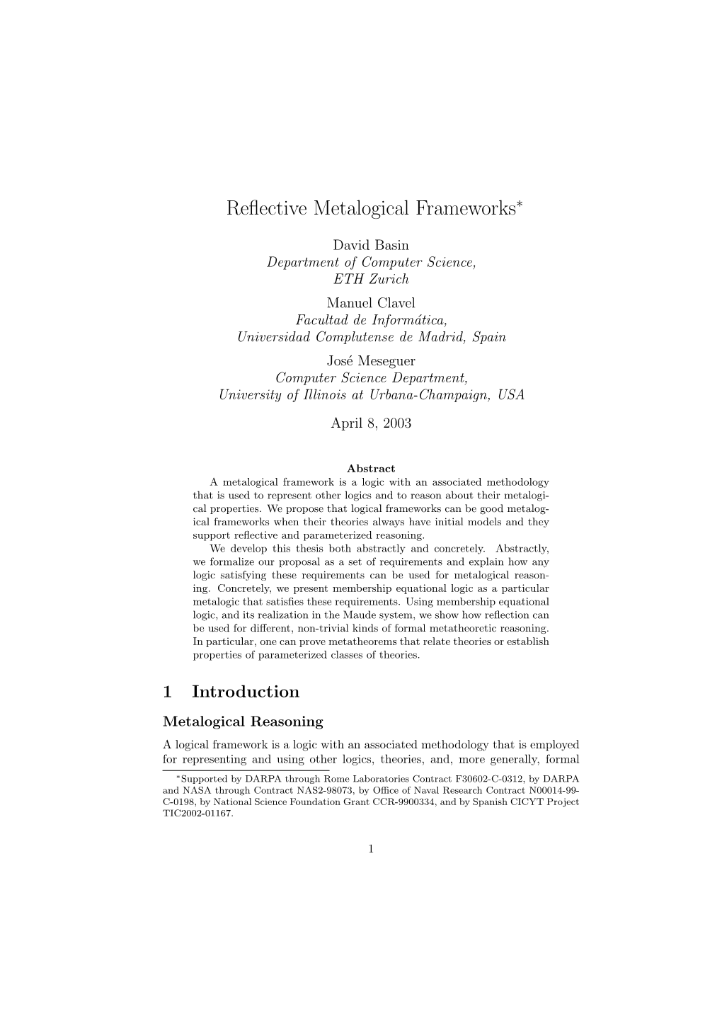 Reflective Metalogical Frameworks