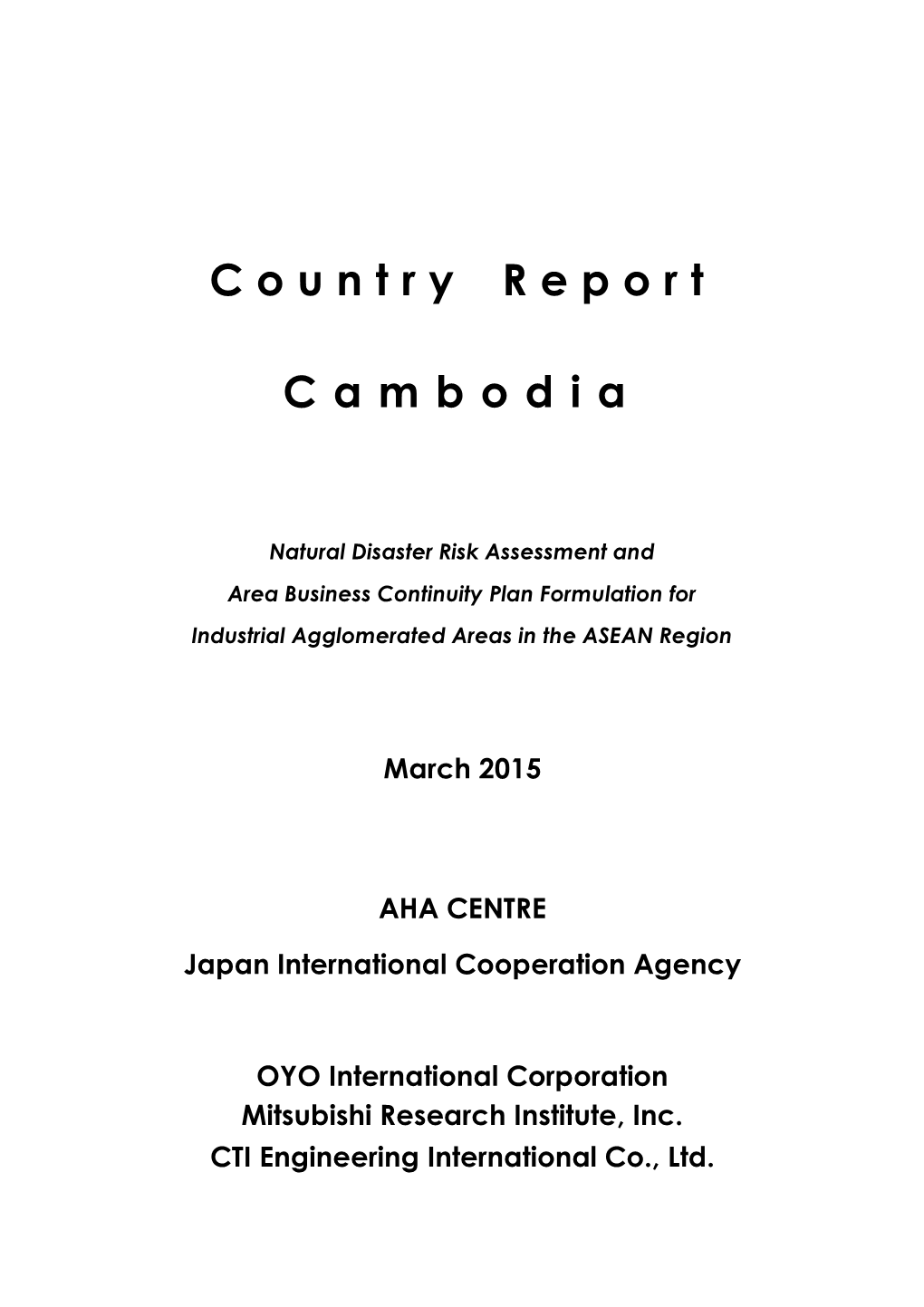 Country Report Cambodia