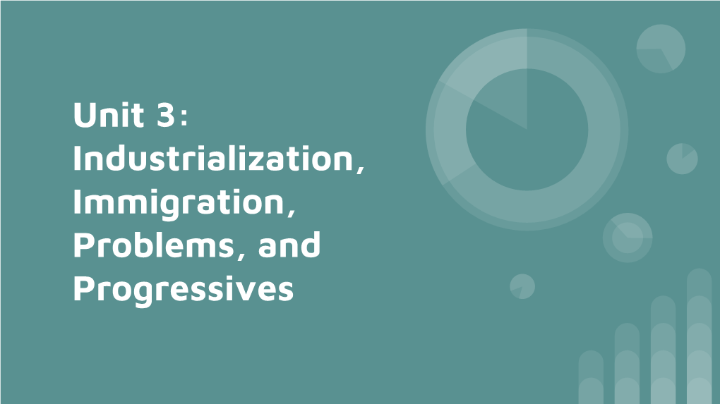 Unit 3: Industrialization, Immigration, Problems, and Progressives I