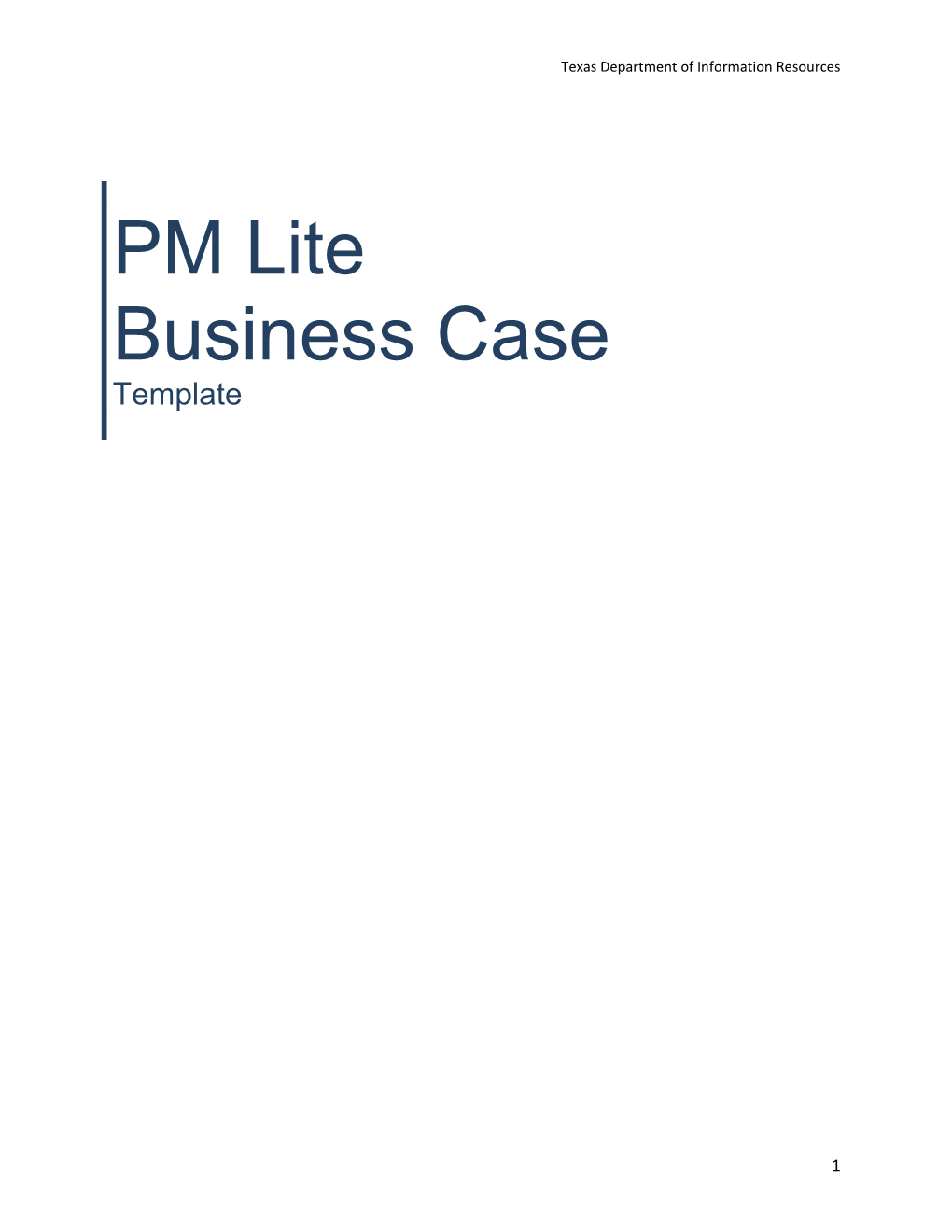 PM Lite Business Case Template