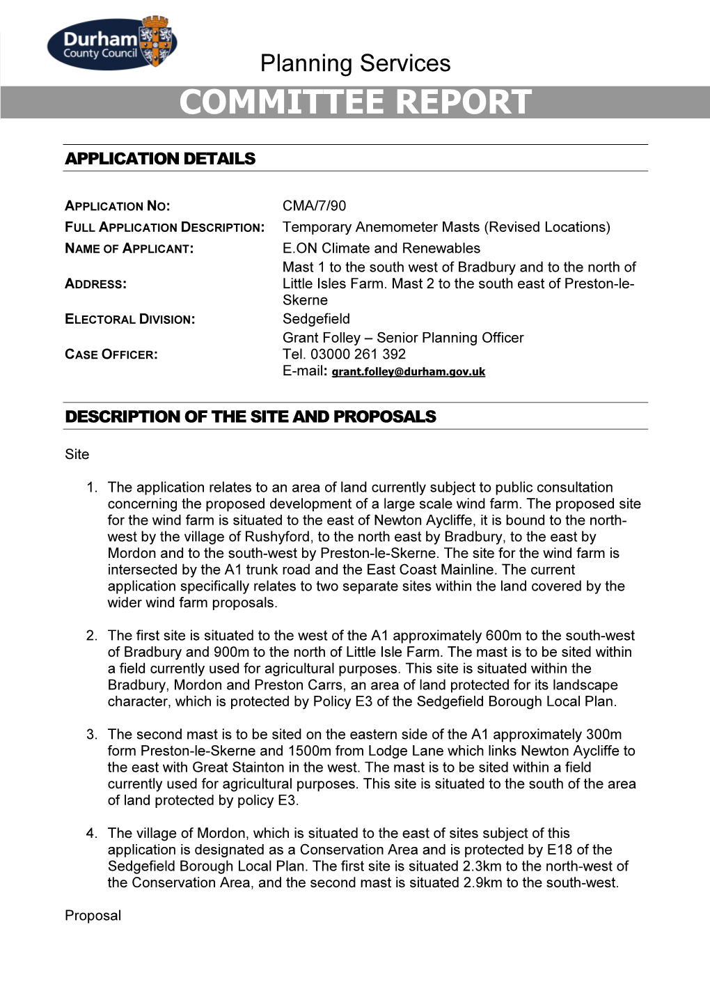 Little Isles Farm and Preston-Le-Skerne, Item A3a PDF 1