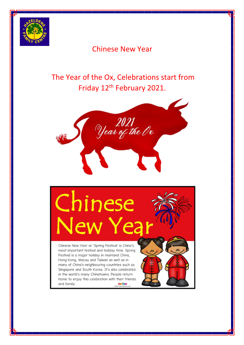 Chinese New Year the Year of the Ox, Celebrations Start from Friday 12Th