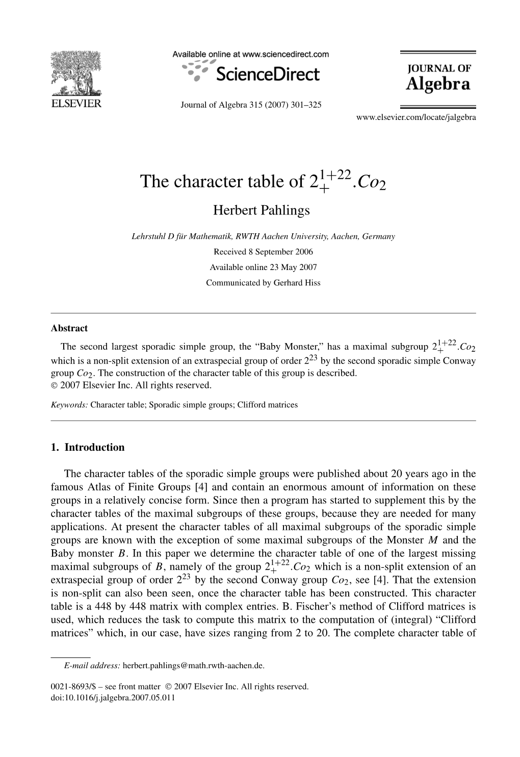 The Character Table of 2 .Co2