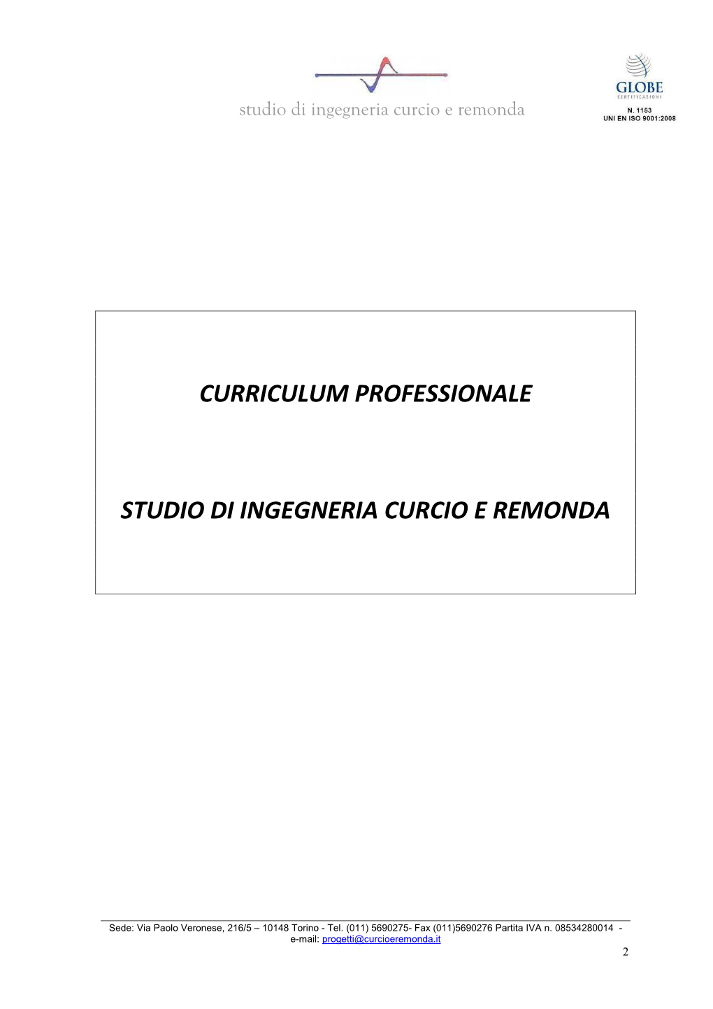 Curriculum Professionale Studio Di Ingegneria Curcio E Remonda