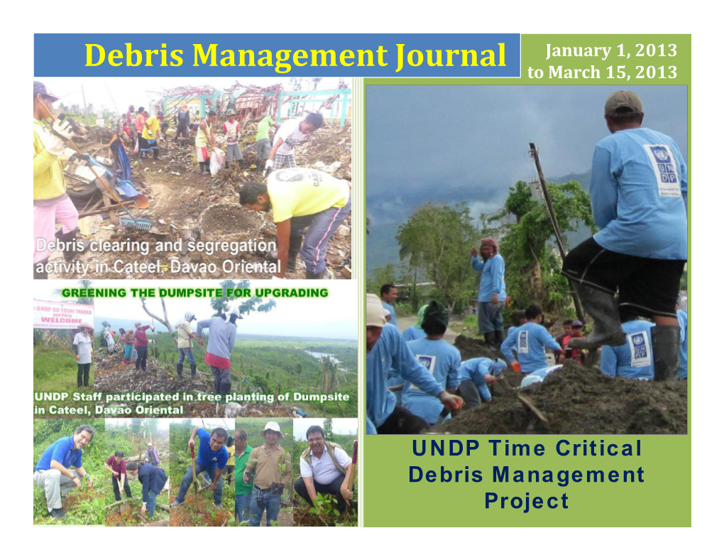 Debris Management Journal to March 15, 2013