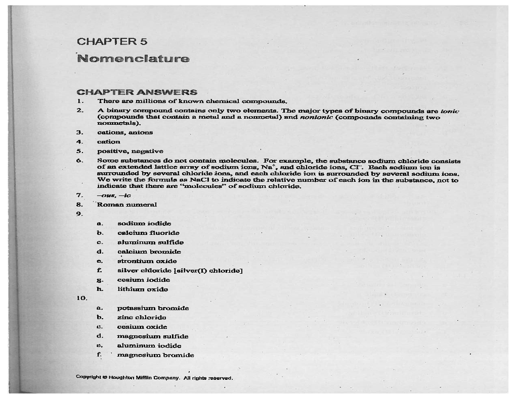 Chapter 5: Nomenclature 57