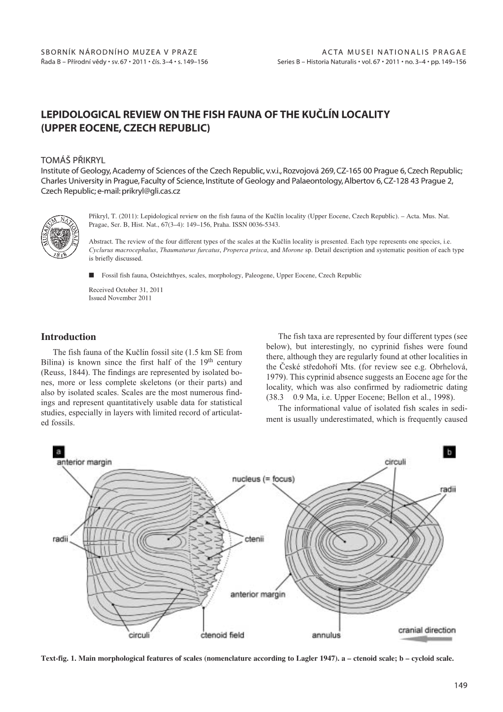 Lepidological Review on the Fish Fauna of the Kučlín Locality (Upper Eocene, Czech Republic)