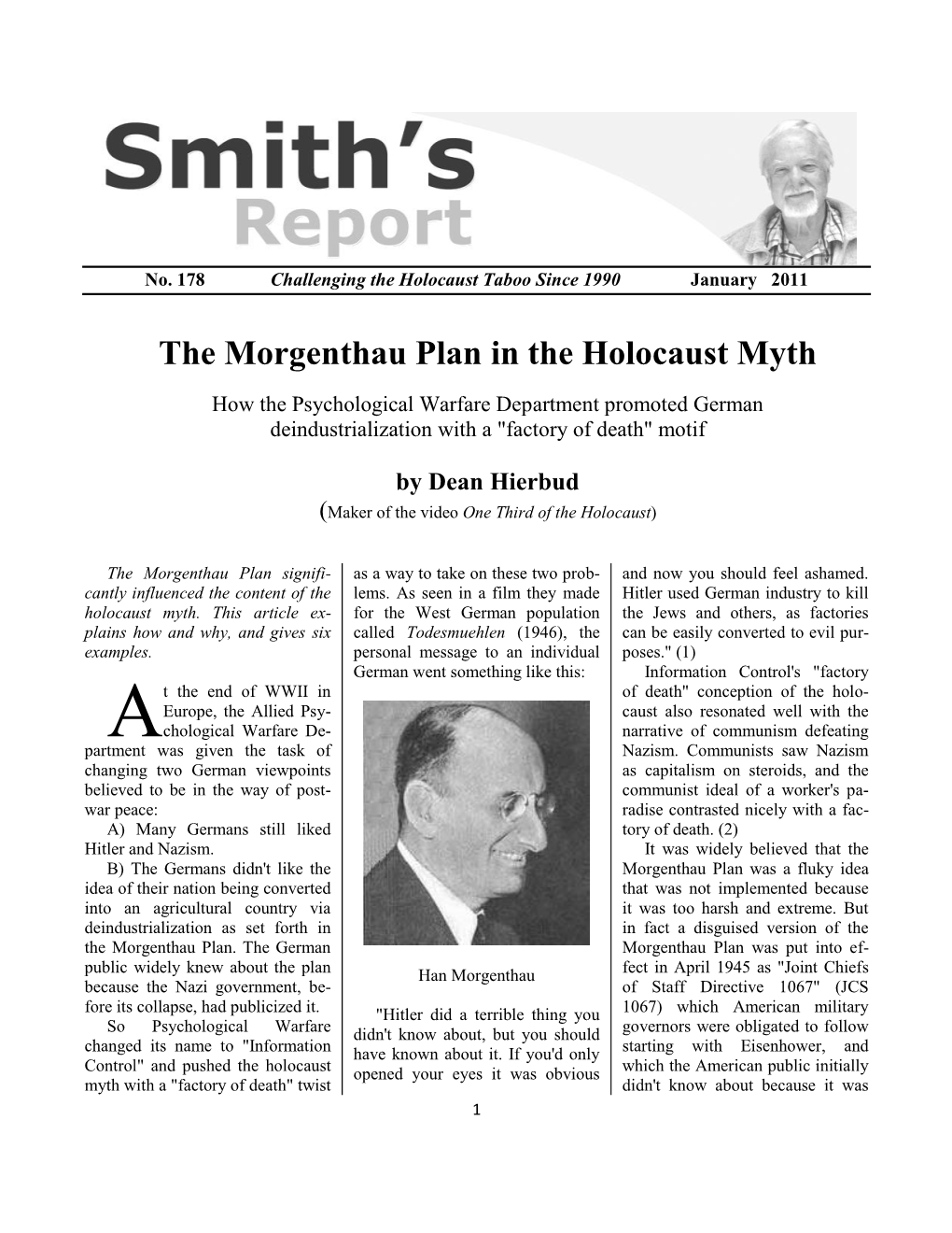 The Morgenthau Plan in the Holocaust Myth