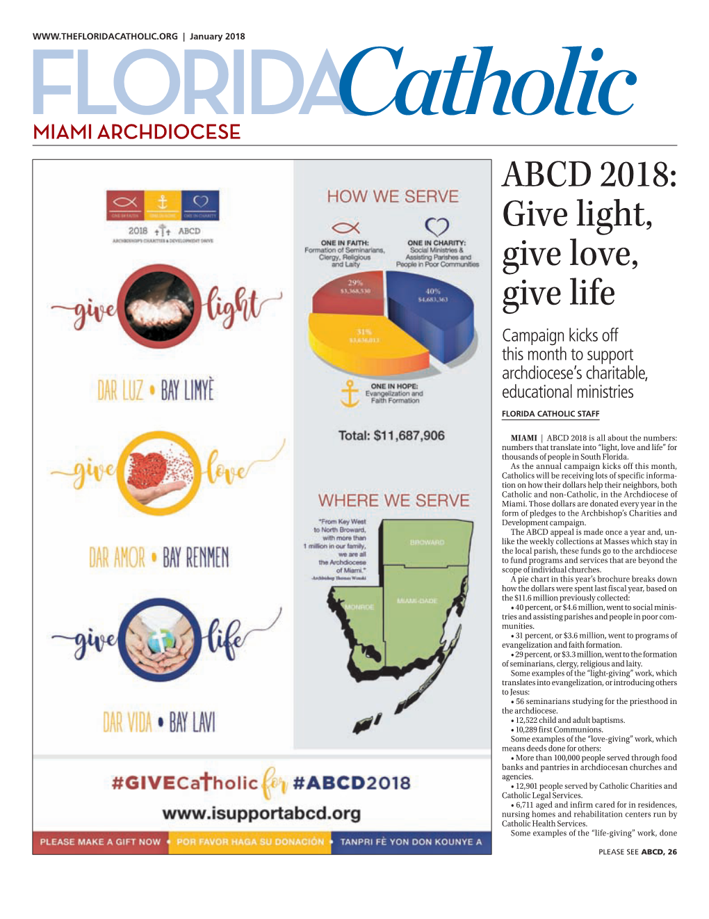 ABCD 2018: Give Light, Give Love, Give Life Campaign Kicks Off This Month to Support Archdiocese’S Charitable, Educational Ministries