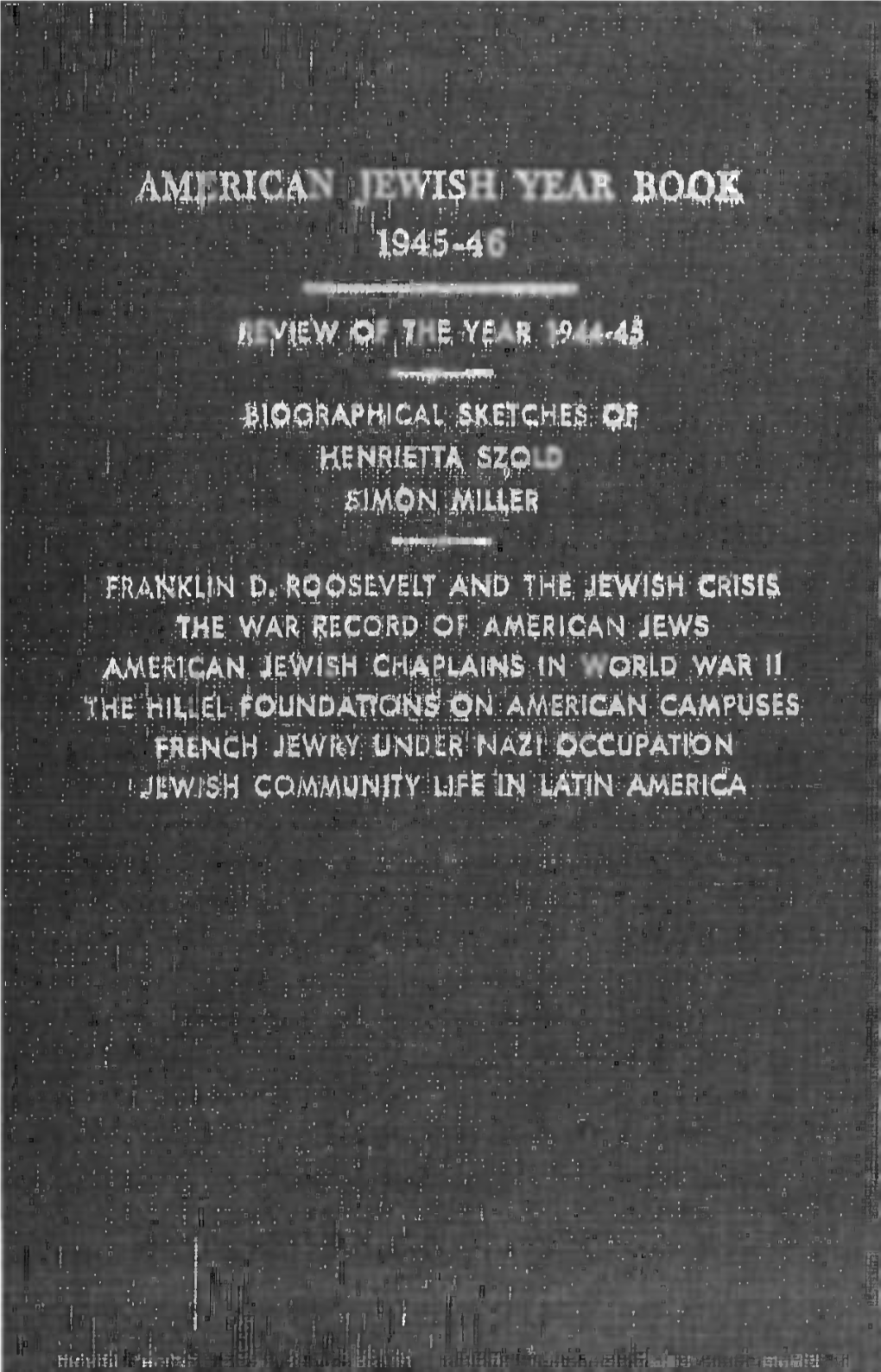 AMERICAN JEWISH Yeatt BOOK 1945-46