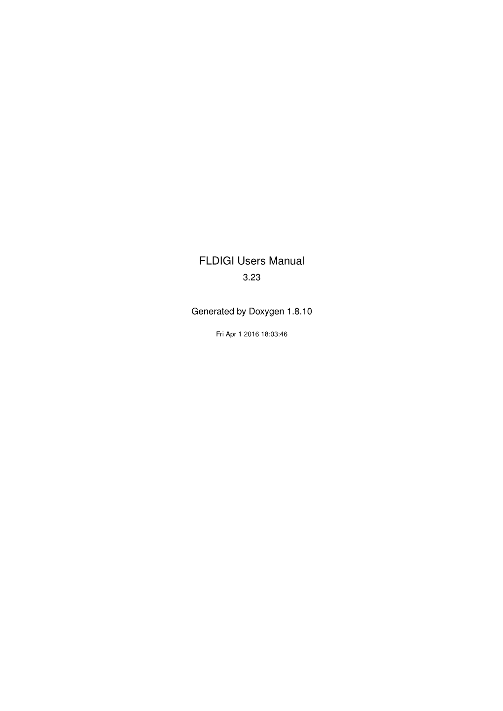 FLDIGI Users Manual 3.23