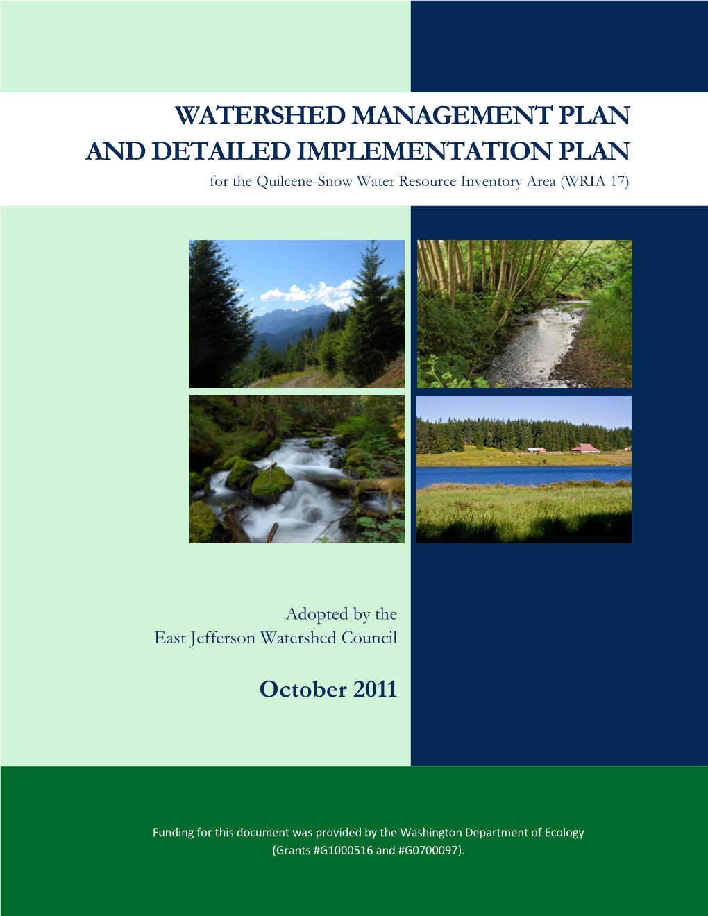 2011 Watershed Management Plan and Detailed Implementation Plan