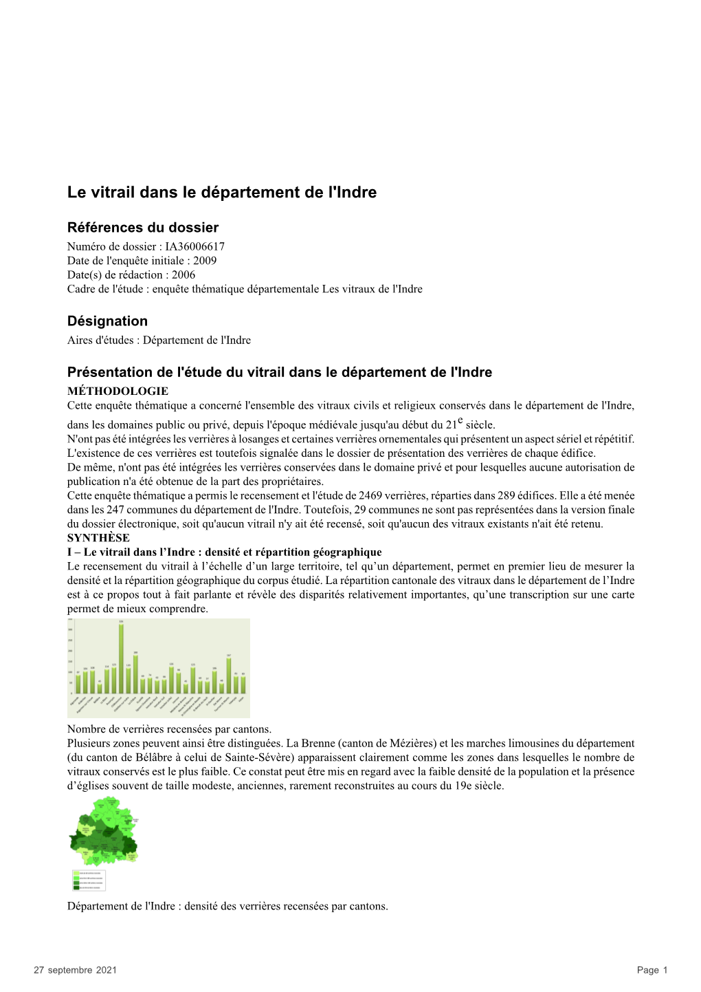 Le Vitrail Dans Le Département De L'indre