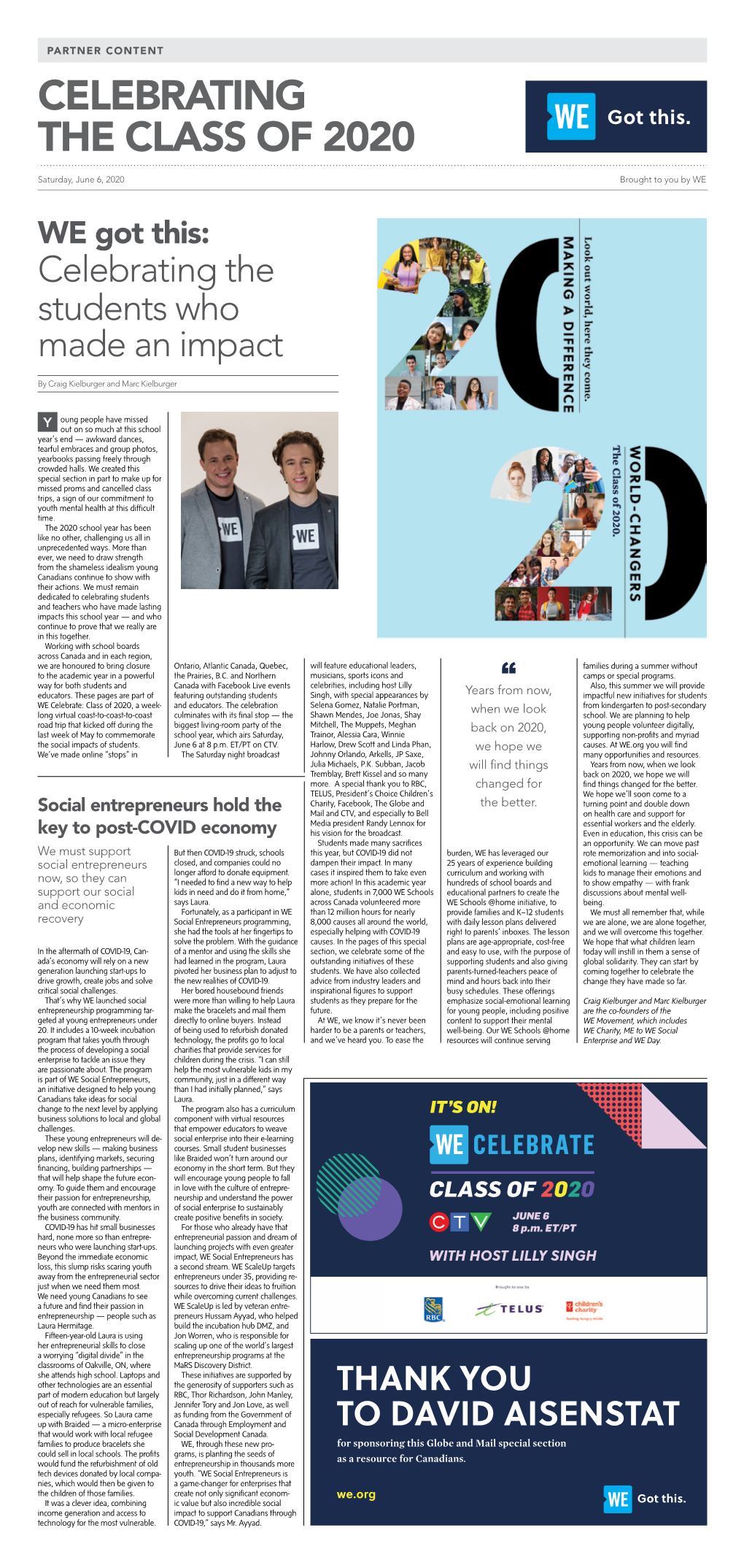 Grad – WE Celebrate Globe and Mail Preview