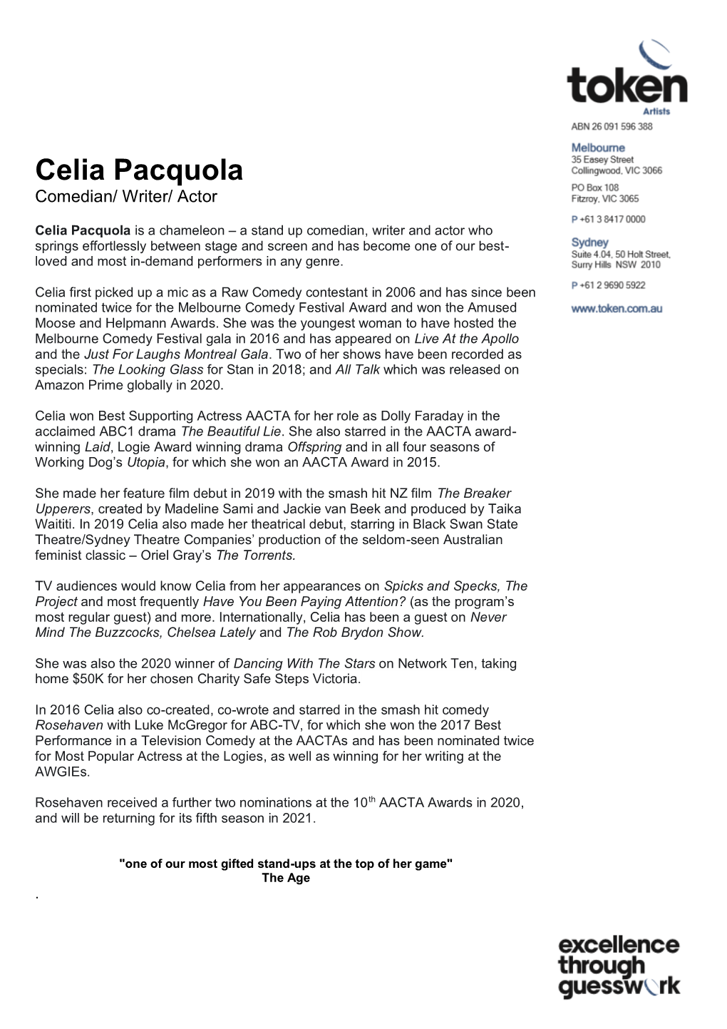 Celia Pacquola Comedian/ Writer/ Actor