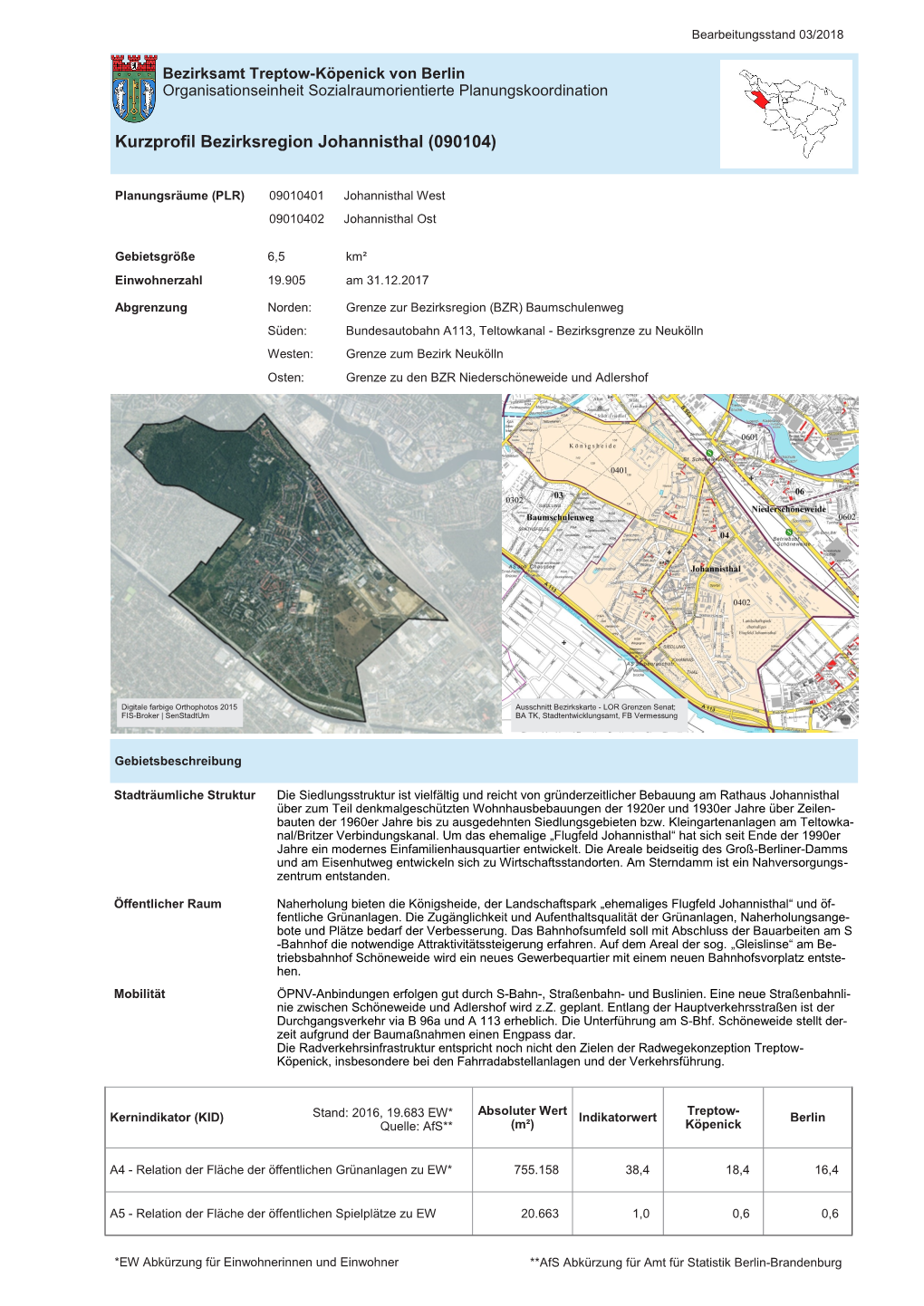 Kurzprofil Bezirksregion Johannisthal (090104)